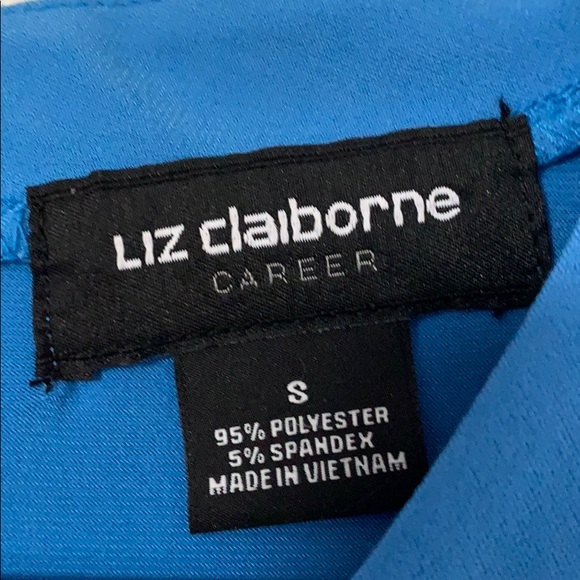 Liz Claiborne blue capped sleeve top - Picture 3 of 4
